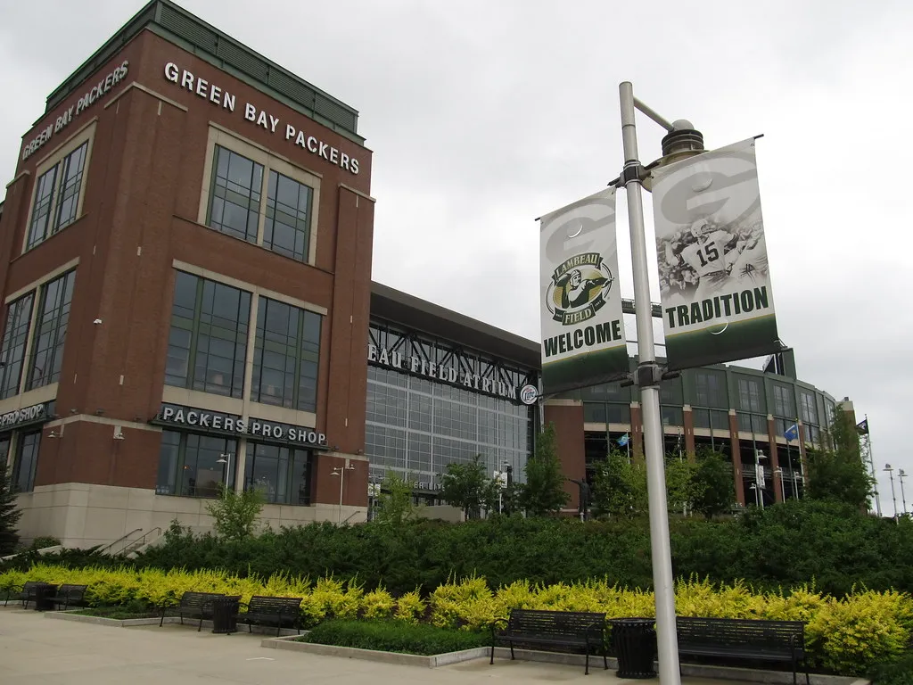 Lado de fora do Lambeau Field — training camp do Green Bay Packers